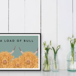 Highland Cow Kitchen Print Funny Bull Quote Wall Art - thumbnail 2