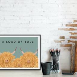 Highland Cow Kitchen Print Funny Bull Quote Wall Art - thumbnail 3