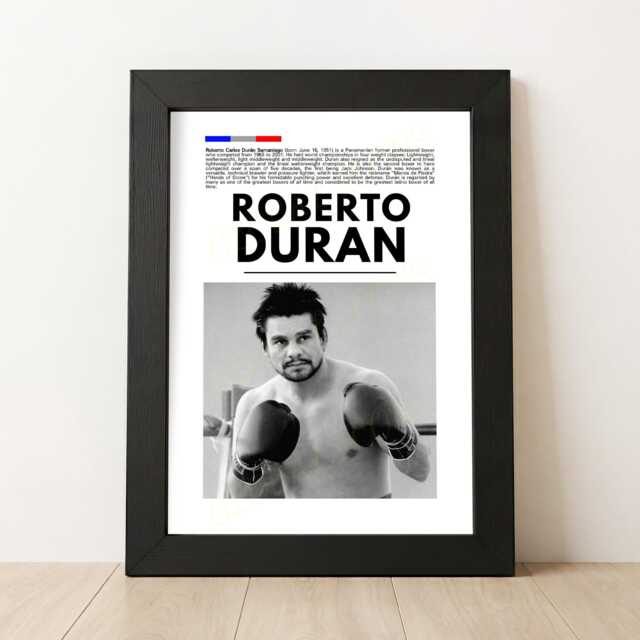 Roberto Duran Boxing Poster Global Icons Art Print - image 1