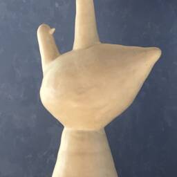 Custom Made - White Dove Ceramic Bird Lamp With Linen Shade - thumbnail 2