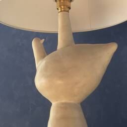 Custom Made - White Dove Ceramic Bird Lamp With Linen Shade - thumbnail 3