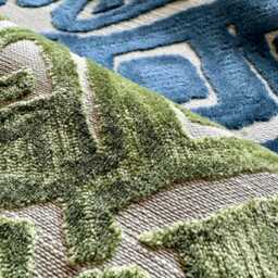Marine Blue Velvet Throw Pillow Cover, Decorative Cushion , Geometric Fabric Cover - thumbnail 4