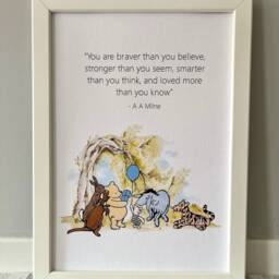 Set Of 3 Winnie The Pooh Print - Nursery New Baby Boy Gift Quote Print Baby - thumbnail 3
