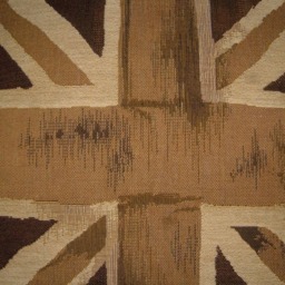 Union Jack Brown & Beige Square Woven Tapestry Cushion Cover Sham - thumbnail 2