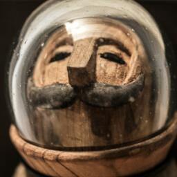 Astronaut Figurine Art - Colonel Stache O'hair Hand-Dyed Canvas & Leather - thumbnail 4