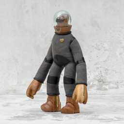 Astronaut Figurine Art - Colonel Stache O'hair Hand-Dyed Canvas & Leather - thumbnail 3