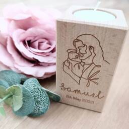 Baby Loss Memorial Candle - Jesus & Angel/Christian Personalised Miscarriage Stillbirth - thumbnail 1
