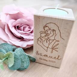 Baby Loss Memorial Candle - Jesus & Angel/Christian Personalised Miscarriage Stillbirth - thumbnail 2