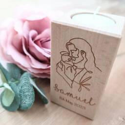 Baby Loss Memorial Candle - Jesus & Angel/Christian Personalised Miscarriage Stillbirth - thumbnail 3
