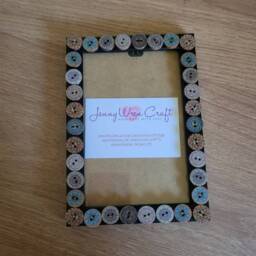 Geometric Patterned Wooden Button Photo Frame 4 X 6 Inches - thumbnail 4