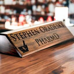 Personalized Wooden Desk Name Plates 10 Inch Solid Walnut Wood, Custom Engraved With The Text Of Your Choice Wooden Sign - thumbnail 2