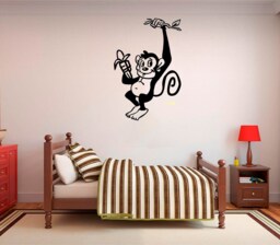 Cheeky Monkey Vinyl Wall Art, Decal, Sticker, Transfer, Mural, Removable, Decor, Rent Friendly, Interior, Exterior, Full - 0593 - thumbnail 1