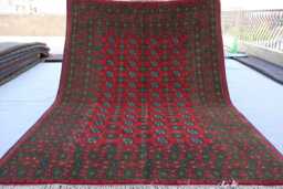 5'7x8 Ft Bokhara Rug, Afghan Hand Knotted Wool Blue Green Red, Turkmen Tribal Oriental Area Traditional Kitchen, Bedroom - thumbnail 1