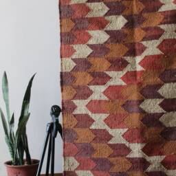 Handmade Kilim Jute Wool Rug Traditional Indian - 9 X 12 Ft - thumbnail 3