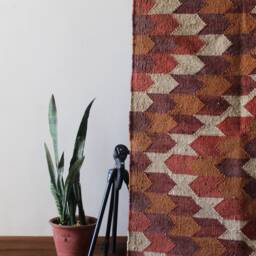 Handmade Kilim Jute Wool Rug Traditional Indian - 9 X 12 Ft - thumbnail 4