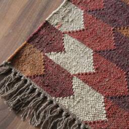 Handmade Kilim Jute Wool Rug Traditional Indian - 9 X 12 Ft - thumbnail 2