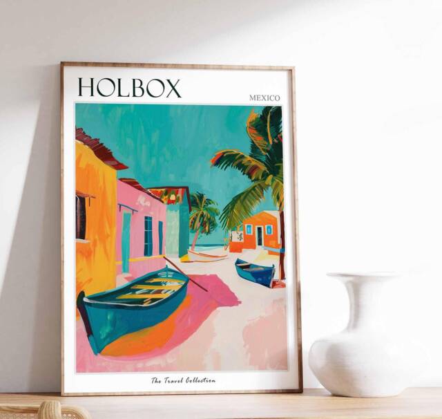 Holbox Mexico Travel Poster Tropical Island Art Print - image 1