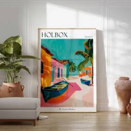 Holbox Mexico Travel Poster Tropical Island Art Print - thumbnail 2