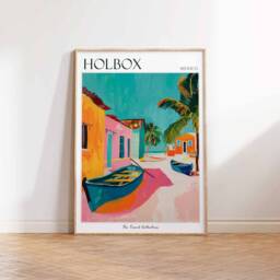 Holbox Mexico Travel Poster Tropical Island Art Print - thumbnail 3