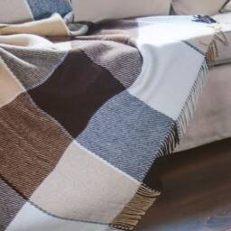 Personalized Tartan Wool Throw Blanket Checkered Sheep Blanket - thumbnail 2