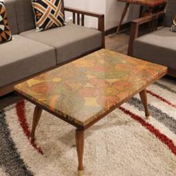 Rectangle Colored Pencil Coffee Tables - Unique Handmade Resin Table Top - thumbnail 4