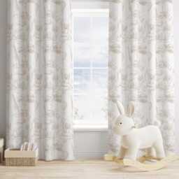 Chinoiserie Toile De Jouy Safari -Beige, Curtains, Blackout Or Non Blackout, Eyelet, Pencil Pleat Rod Pocket, Home Decor