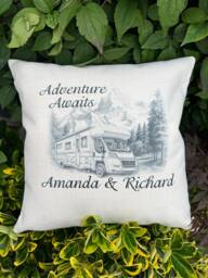 Personalized Motorhome Cushion Classy Sketch Design, Campervan Gift - thumbnail 1