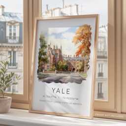 Yale University Print, New Haven Travel Art Graduation Wall Art, Home Decor, College Gift, Connecticut Poster - thumbnail 3