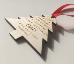 Personalised in Memory Of A Loved One & Verse Wooden Christmas Tree Decoration - thumbnail 1