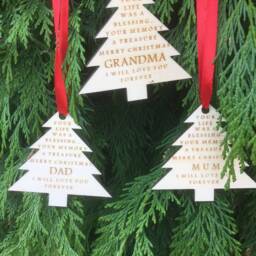 Personalised in Memory Of A Loved One & Verse Wooden Christmas Tree Decoration - thumbnail 2