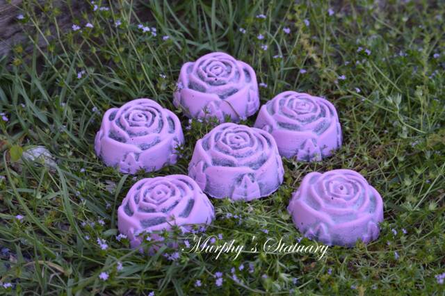 Concrete Roses Rustic Pink Garden Ornaments - image 1