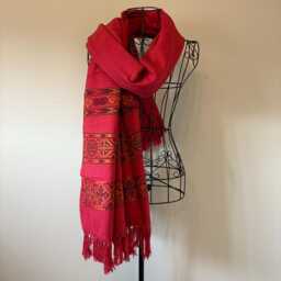 Hand-Loomed Wool Shawl Himalayan Travel Wrap, Fairly Traded From Nepal Yoga Throw S8