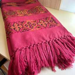 Hand-Loomed Wool Shawl Himalayan Travel Wrap, Fairly Traded From Nepal Yoga Throw S8 - thumbnail 3