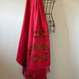 Hand-Loomed Wool Shawl Himalayan Travel Wrap, Fairly Traded From Nepal Yoga Throw S8 - thumbnail 2