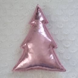Elastic Fabric Christmas Tree Pillow - Gold, Silver & Rose Gold Holiday Cushion Festive Decorative Throw - thumbnail 3