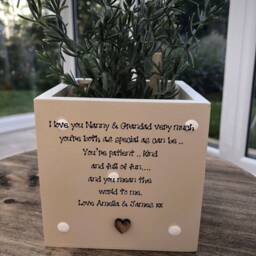 Grandparents Personalised Flower/Plant Pot Grandad Gift Shabby Chic Style. Nana Grandad Nanny Or Any Name You Require. Christmas Birthday - thumbnail 2
