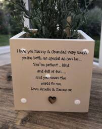 Grandparents Personalised Flower/Plant Pot Grandad Gift Shabby Chic Style. Nana Grandad Nanny Or Any Name You Require. Christmas Birthday - thumbnail 1