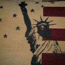 New York Statue Of Liberty American Flag Woven Tapestry Cushion Cover Sham - thumbnail 2