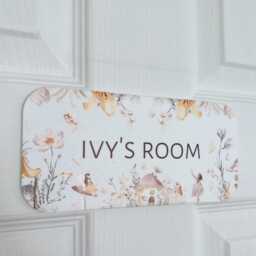 Personalised Woodland Fairy Garden Bedroom Door Sign, Name Room Magical Theme, Baby Nursery D??cor, Kids Wall Hanging, Girls Plaque - thumbnail 2