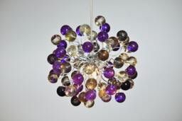 Violet Pendant Light Handmade Resin Bubble Chandelier - thumbnail 1