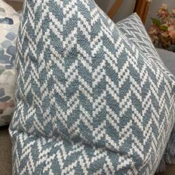 Blue - White Cushion Cover, Decorative Pillow/ Geometric Design, Sofa Pillow Throw/Furnishing Weave Fabric John Lewis & Partners - thumbnail 3