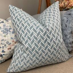 Blue - White Cushion Cover, Decorative Pillow/ Geometric Design, Sofa Pillow Throw/Furnishing Weave Fabric John Lewis & Partners - thumbnail 1