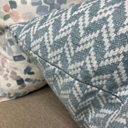 Blue - White Cushion Cover, Decorative Pillow/ Geometric Design, Sofa Pillow Throw/Furnishing Weave Fabric John Lewis & Partners - thumbnail 4
