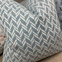 Blue - White Cushion Cover, Decorative Pillow/ Geometric Design, Sofa Pillow Throw/Furnishing Weave Fabric John Lewis & Partners - thumbnail 2