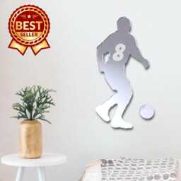 Personalized Football Player Acrylic Mirror Wall Art - Engraved Gift