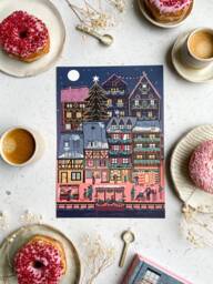 Colmar Winter Print Retro City Scene, Christmas Market Wall Art - thumbnail 1
