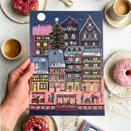 Colmar Winter Print Retro City Scene, Christmas Market Wall Art - thumbnail 2