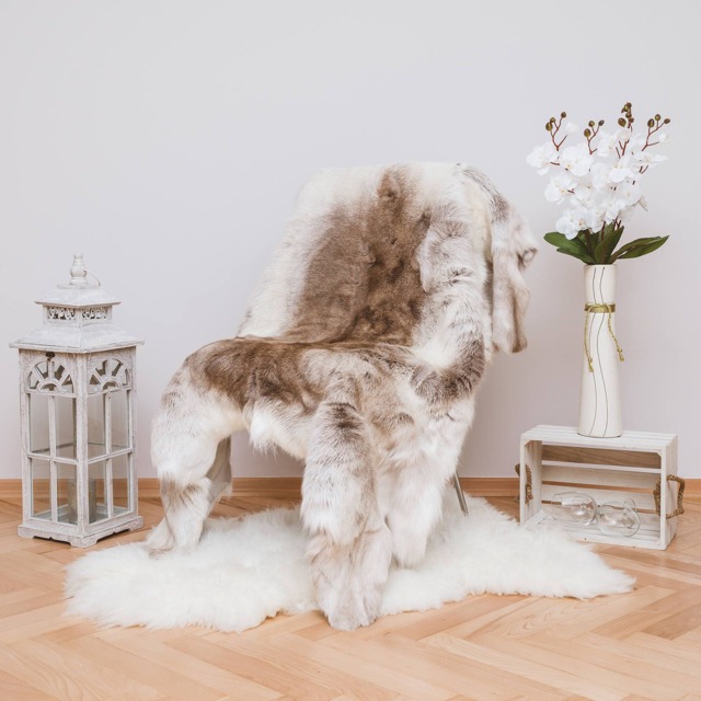 Giant Nordic Reindeer Rug Ethically Sourced Scandinavian Fur Carpet - image 1