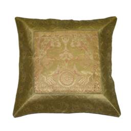 Elephant Embroidery Pillow Cover Banarsi Brocade Silk Cushion Square Home Decor Indian Traditional Ethnic Bohemian Pillowcases - thumbnail 2