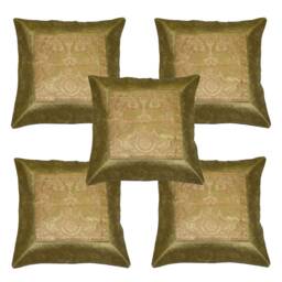 Elephant Embroidery Pillow Cover Banarsi Brocade Silk Cushion Square Home Decor Indian Traditional Ethnic Bohemian Pillowcases - thumbnail 1